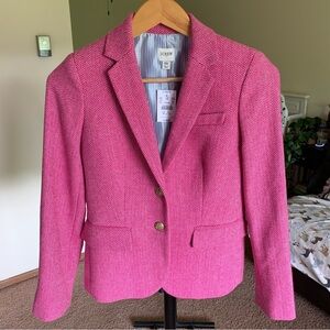 J. Crew Schoolboy Blazer Wool Pink Herringbone Women’s 00